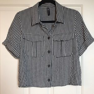 Zara checked button up shirt